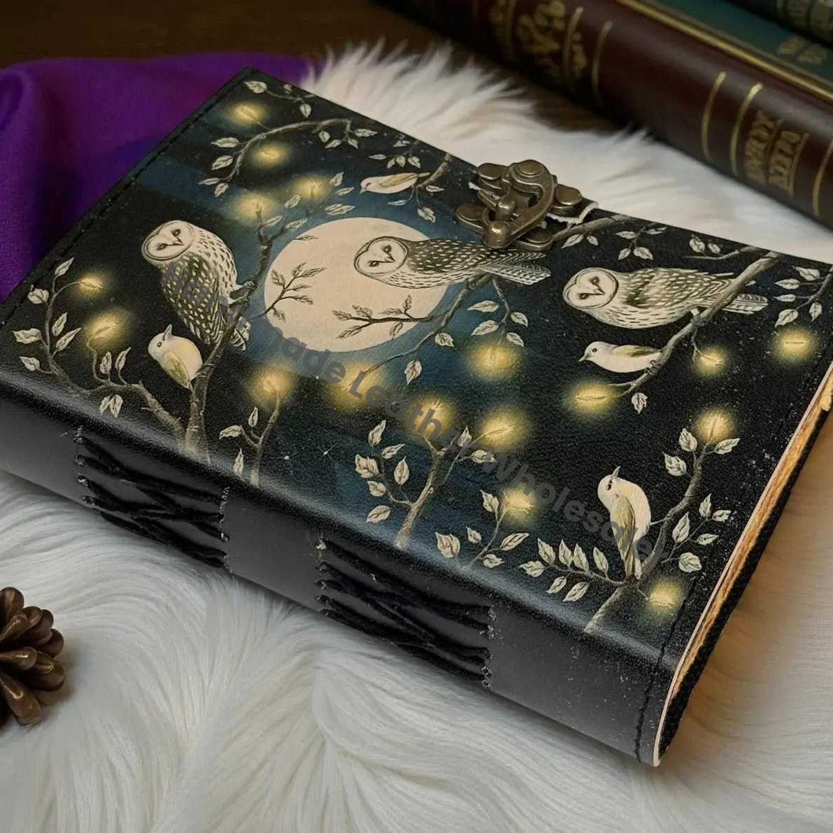 Owl Leather Journal – Gothic Handmade Grimoire
