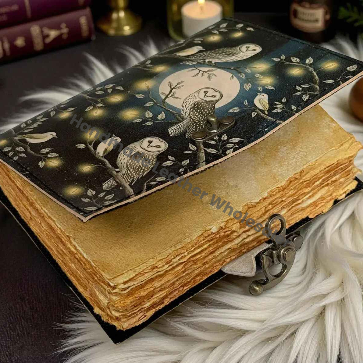 Owl Leather Journal – Gothic Handmade Grimoire