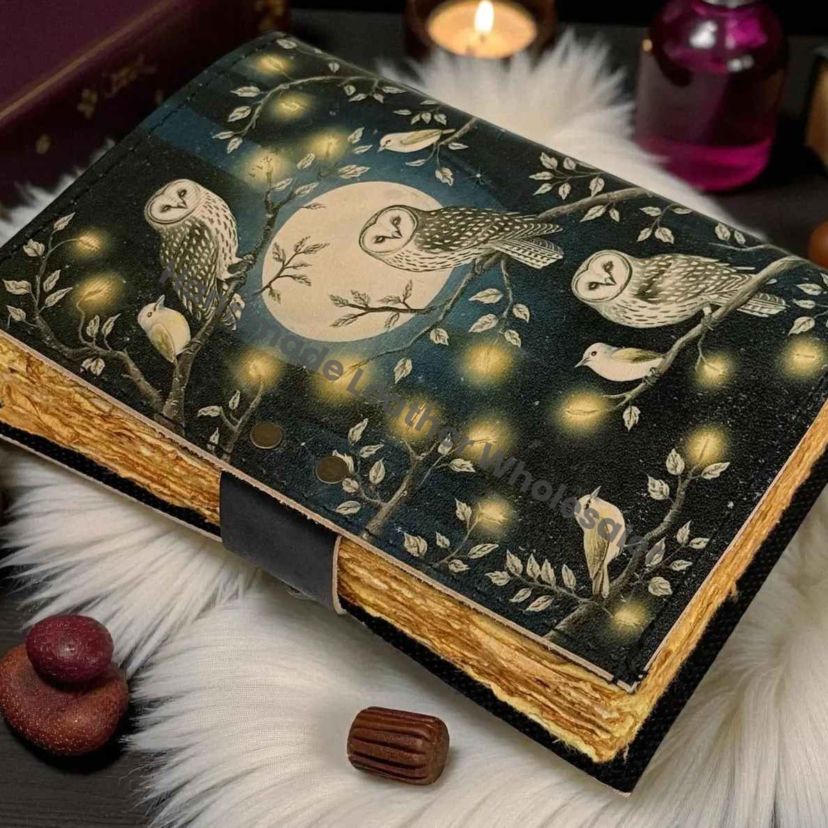 Owl Leather Journal – Gothic Handmade Grimoire