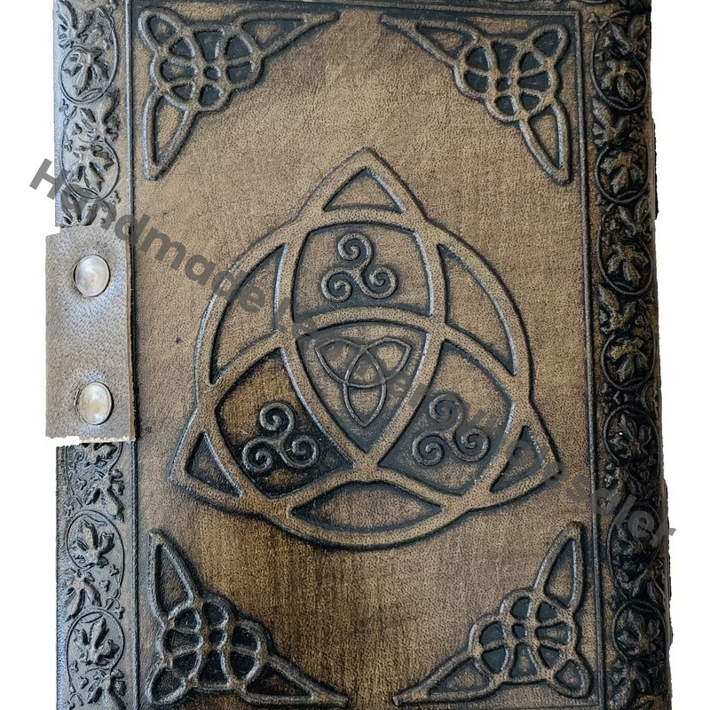 Penatgram Leather Hardcover Journal Planner Traveler Notebook with Recyclable Handmade Paper Charcoal Color Gift for Wholesaler