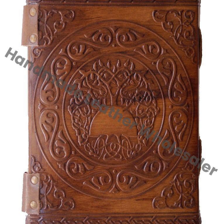 Pentagram Charcoal Leather Journal Large Celtic Embossed Handmade Lock Grimoire Notebook Custom Logo Stone Writing Bound Gift