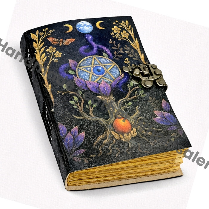 Pentagram Handmade Witchy Leather Journal Vintage Diary Rustic Grimoire: Vintage Spell Book of Shadows Vintage Medieval Writing Journal