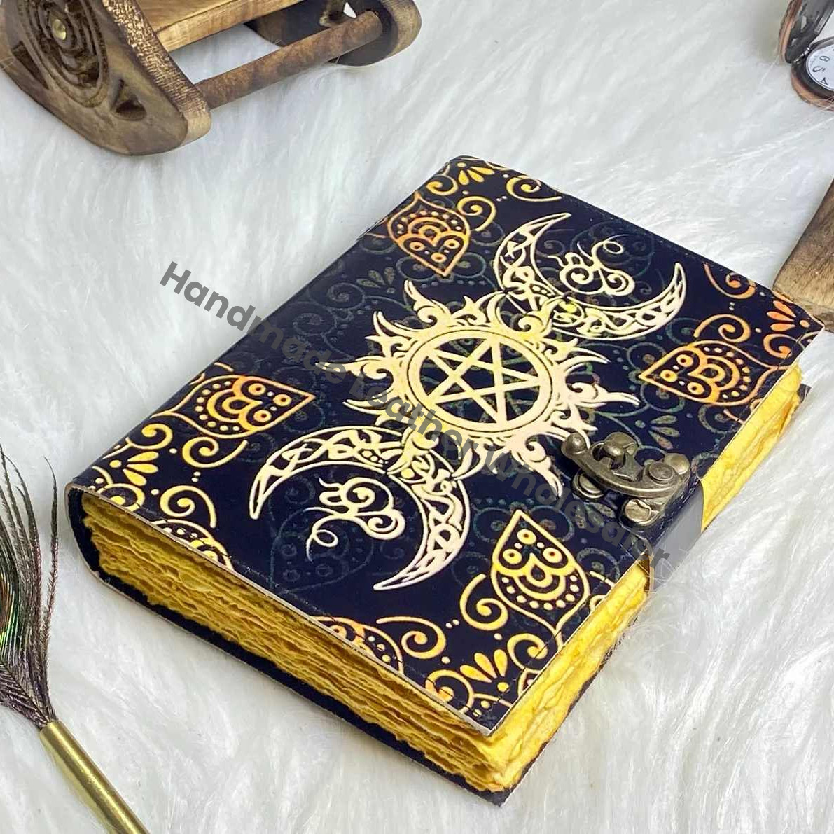 Pentagram Leather Journal: Handmade Antique Book of Shadows