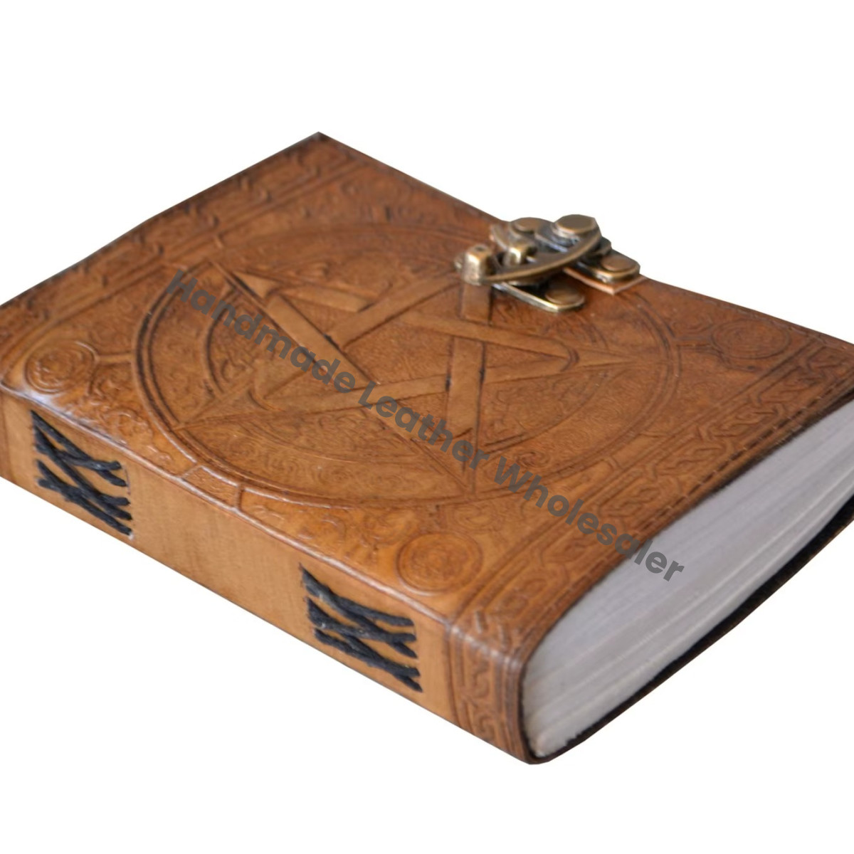 Pentagram Leather Journal Handmade Vintage Charcoal Spiral Travel  Hardcover Personal Organizer Planner