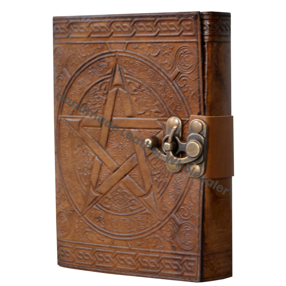 Pentagram Leather Journal Handmade Vintage Charcoal Spiral Travel  Hardcover Personal Organizer Planner