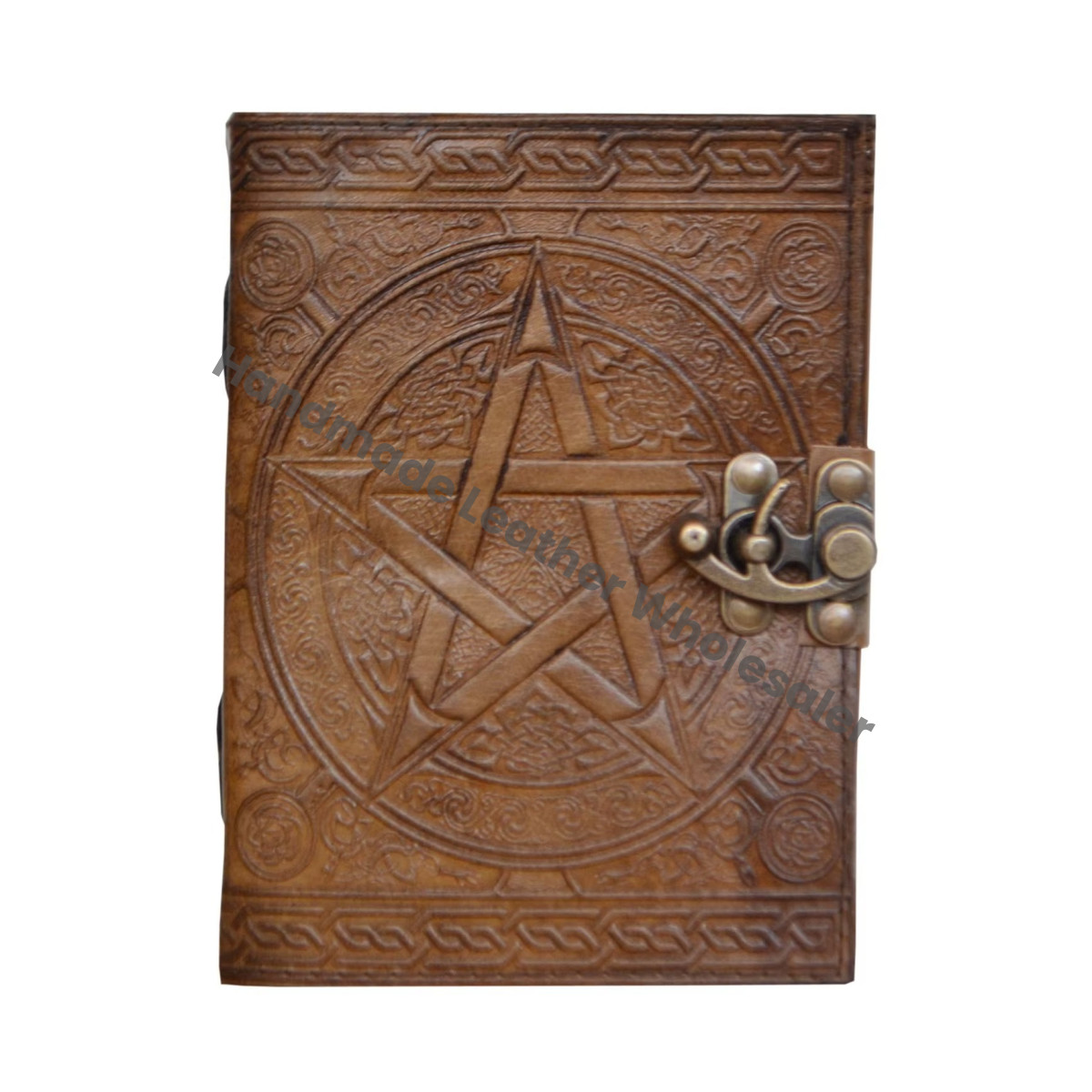 Pentagram Leather Journal Handmade Vintage Charcoal Spiral Travel  Hardcover Personal Organizer Planner