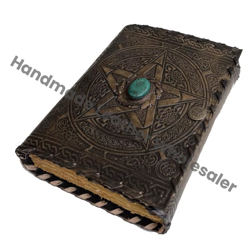 Pentagram New Custom Design Personalize Vintage Leathers Journal Book of Shadows Antique Hardcover Diary Book 2022 Planner