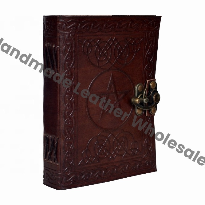 Pentagram Pentacle Handmade Book of Shadows Embossed Leather Bound Journal Diary Note Book Gratitude Bullet Leather Journal