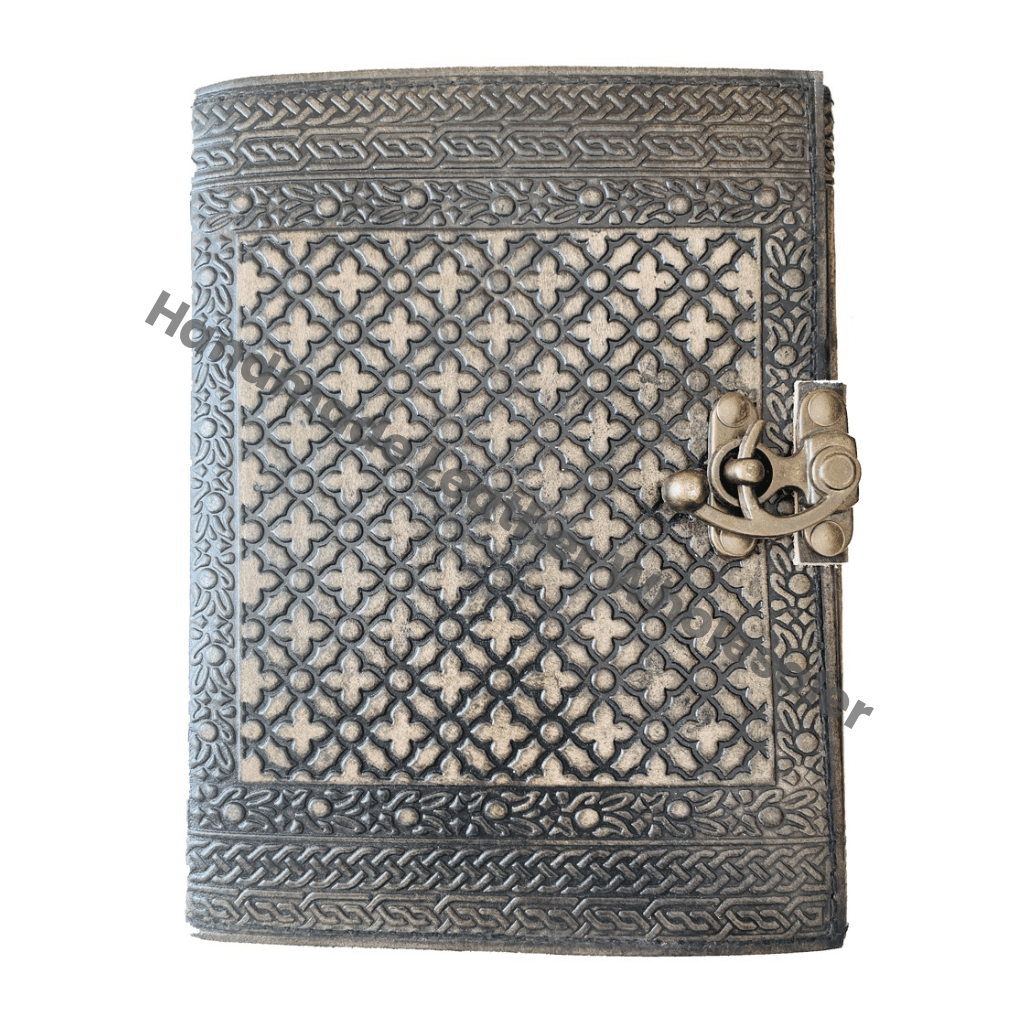 Personal Organizer Charcoal Double Dragon Leather Hardcover Journal Custom Logo Beautiful Embossed DND Book Shadows