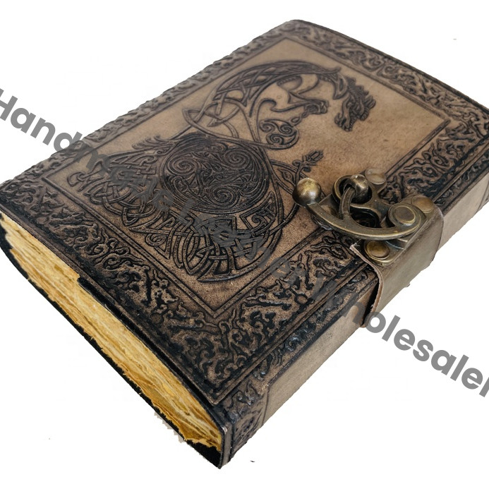Personal Organizer Spiral Leather Notebook Journal Beautiful Collage Embossed Book Shadows Poetry Sketchbook Travel Planner Gift