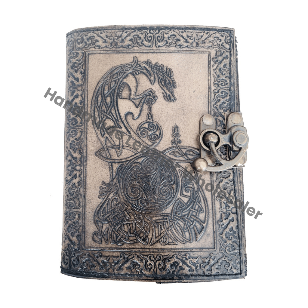 Personal Organizer Spiral Leather Notebook Journal Beautiful Collage Embossed Book Shadows Poetry Sketchbook Travel Planner Gift