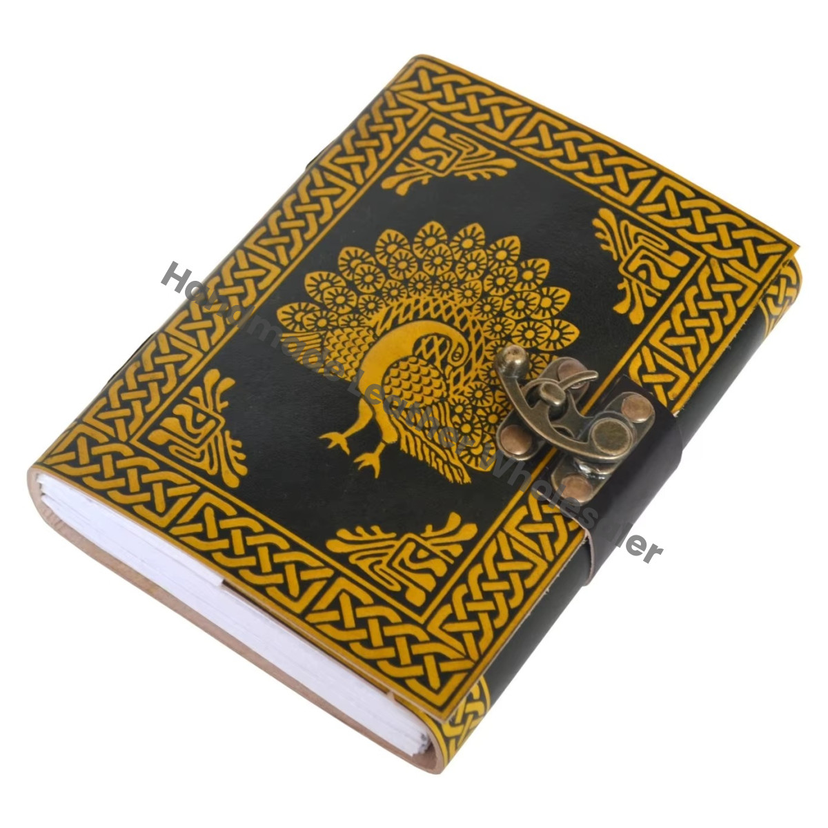 Personalised Peacock Embossed Leather Hardcover Journal Vintage Pages Thermal Handmade Travel Book Gift Artist Planner