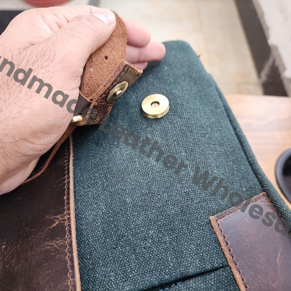 Personalize Canvas Leather Laptop Messenger Briefcase for Men and Women's, Crossbody Sling Satchel Bag, Gift for boyfriend and girlfriend.