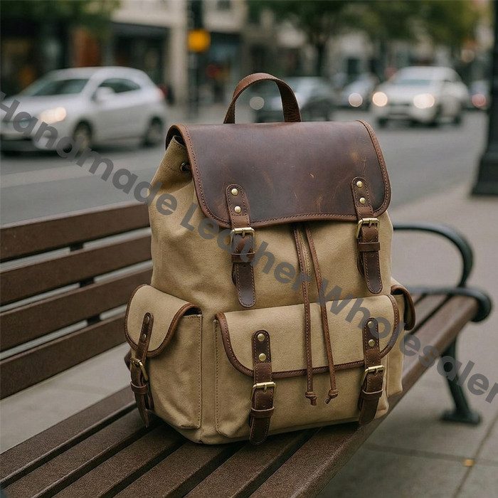 Personalize Leather Backpack, Rucksack Travel Backpack, Roll Top Backpack, Laptop Bag, Unisex Bag For Valentines gift, School College Bag