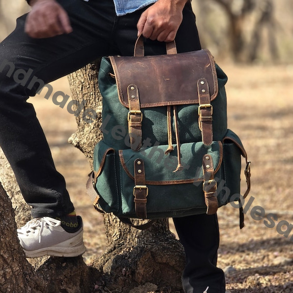 Personalize Leather Backpack, Rucksack Travel Backpack, Roll Top Backpack, Laptop Bag, Unisex Bag For Valentines gift, School College Bag