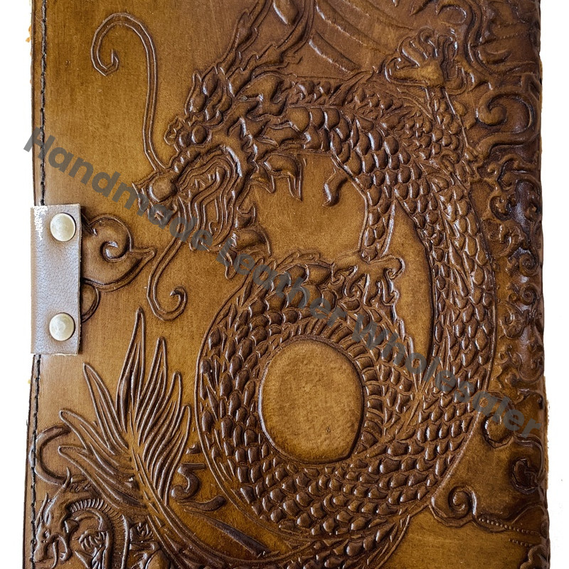 Personalized Dragon Leather Journal Celtic Notebook Engrave Scrapbook Witchcraft Journal Anime Grimoire Book of Shadows Diary