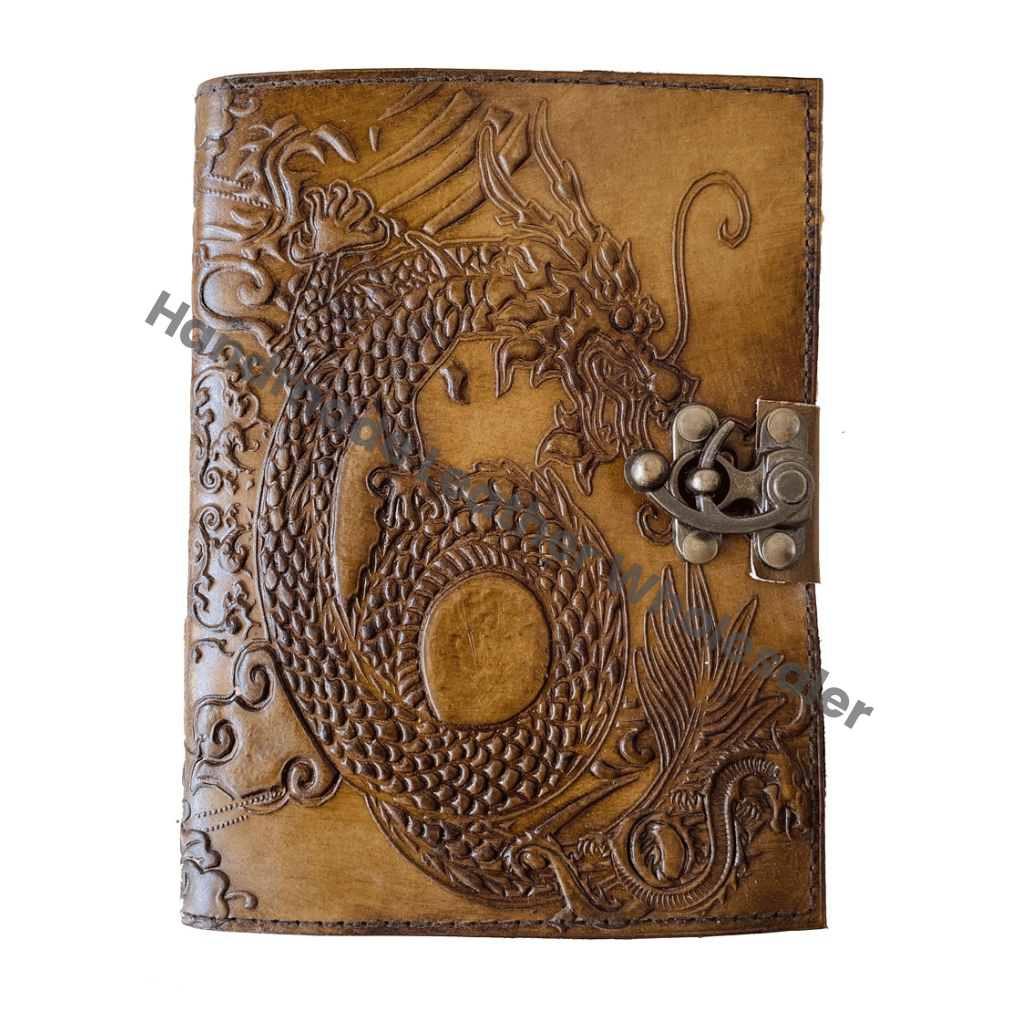 Personalized Dragon Leather Journal Celtic Notebook Engrave Scrapbook Witchcraft Journal Anime Grimoire Book of Shadows Diary