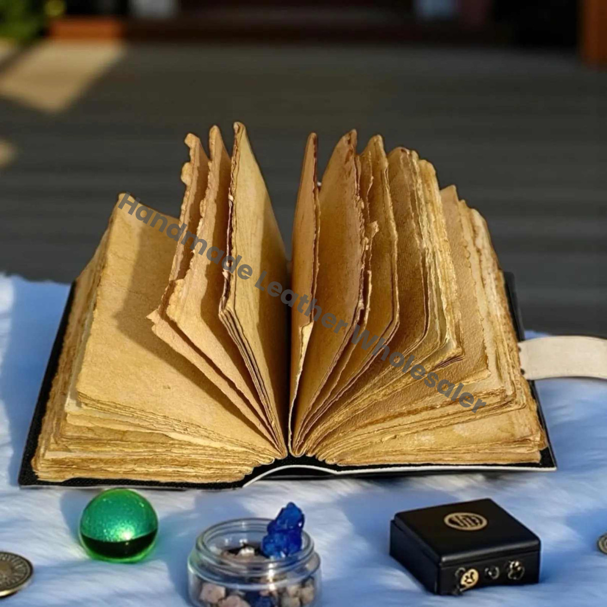 Personalized Floral Grimoire – Handmade Leather Book of Shadows, Gothic Witchcraft Journal, Wiccan Pagan Spellbook