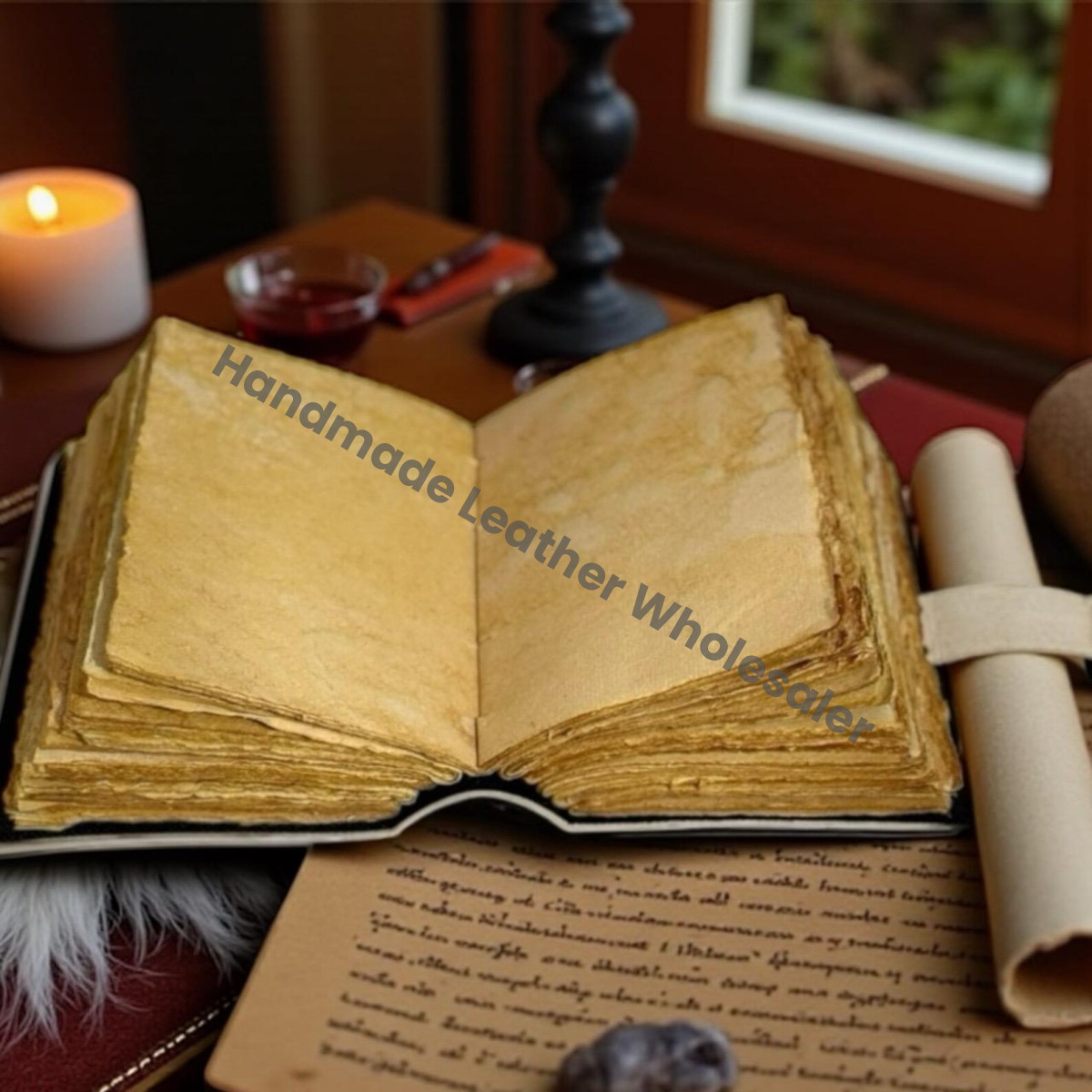 Personalized Floral Leather Grimoire – Gothic Book of Shadows, Witchcraft Spellbook, Wiccan Pagan Ritual Journal
