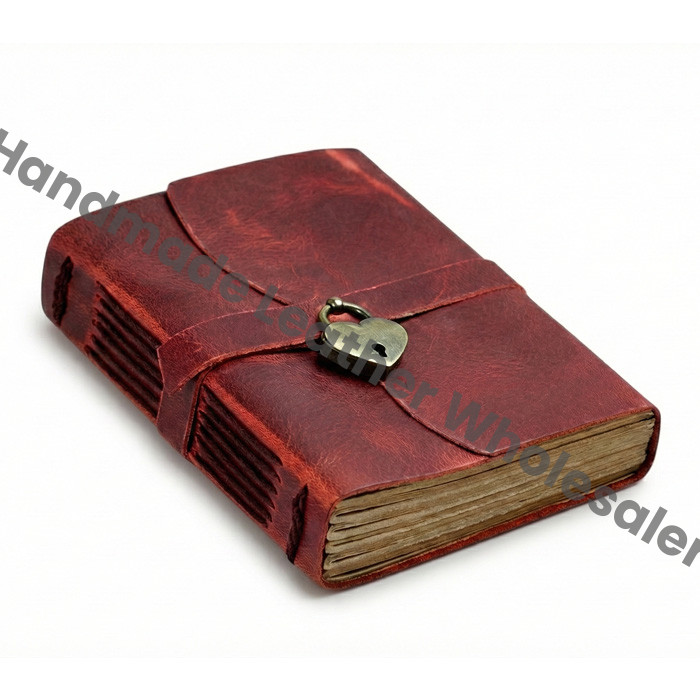 Personalized Heart Lock Leather Notebook | Cute Women Diary | Gifts for Him & Her Lined Journal | Custom Engraved Gifts for Christmas