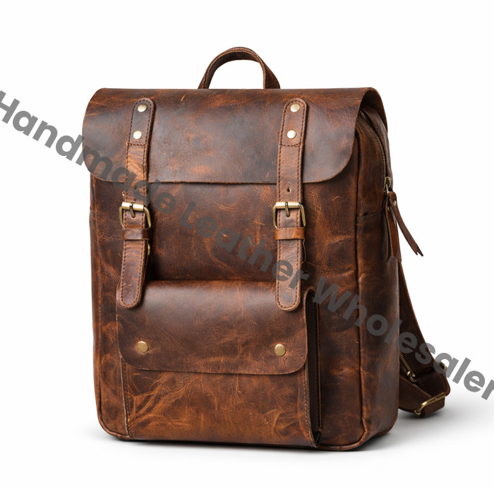 Personalized Leather Backpack Rucksack, 15 inch Laptop Bag