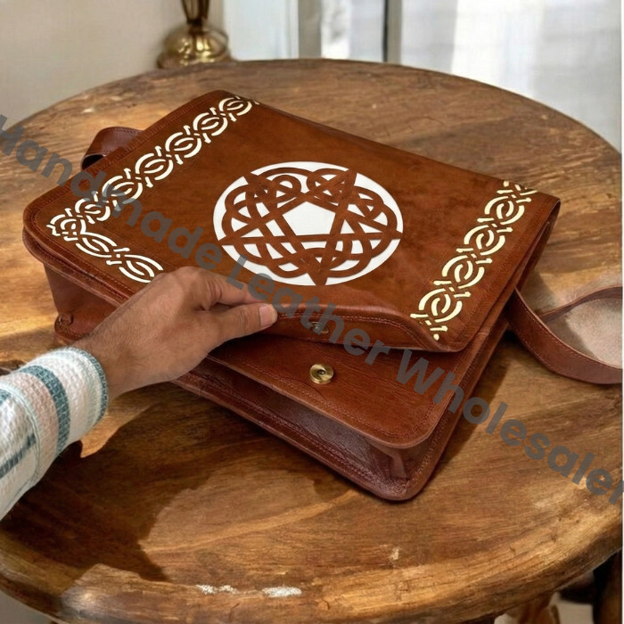 Personalized Leather Crossbody Bag: Cut-Work Travel Shoulder Bag