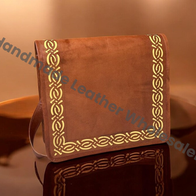 Personalized Leather Crossbody Bag: Cut-Work Travel Shoulder Bag