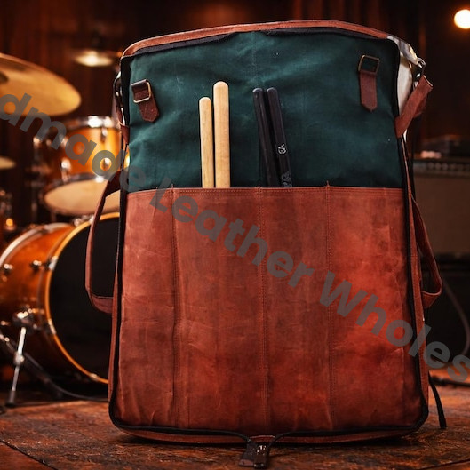 Personalized Leather Drumstick Bag - Gift for Drummer, Musician, Drumstick Holder