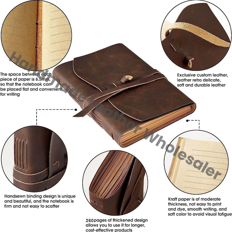 Personalized Leather Journal with Name – Handmade Lined Notebook Travel Writing Journal for Gift Custom Leather Diary for Him Her