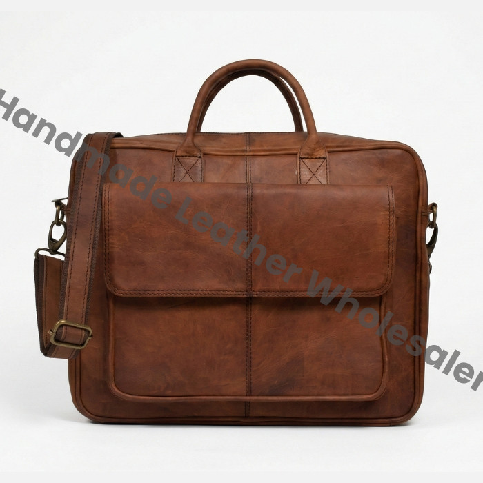 Personalized Leather Laptop Messenger Bag: Crossbody Computer Satchel, Groomsmen Gift