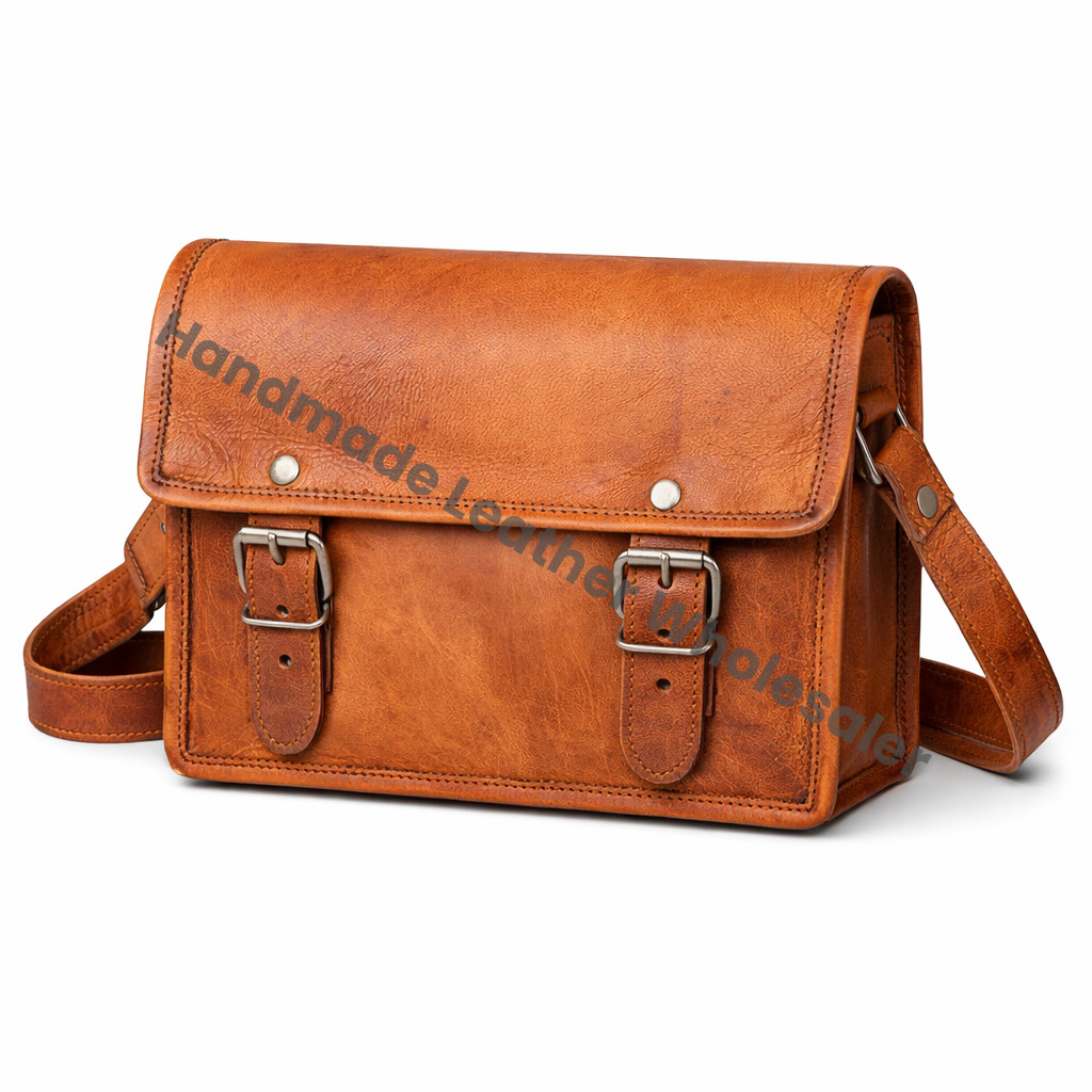 Personalized Leather Laptop Messenger Bag: Crossbody Sling Satchel