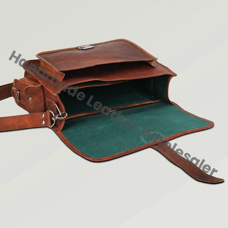 Personalized Leather Laptop Messenger Bag: Monogrammed Crossbody Briefcase