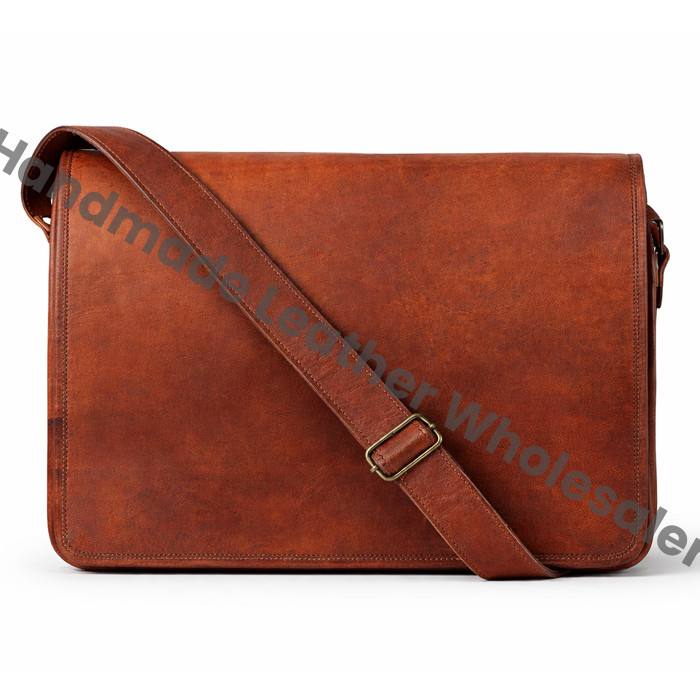 Personalized Leather Messenger Bag, Monogrammed Laptop Bag