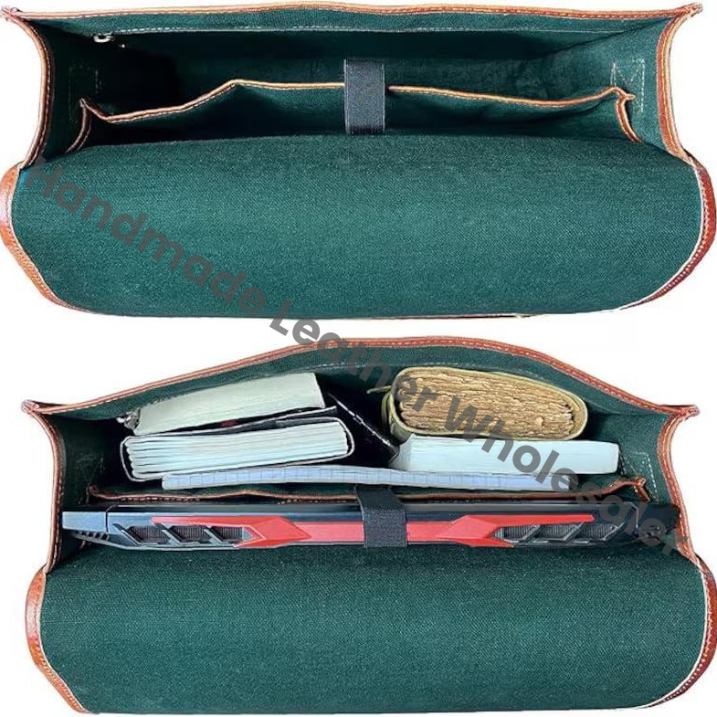 Personalized Leather Messenger Bag, Monogrammed Laptop Bag