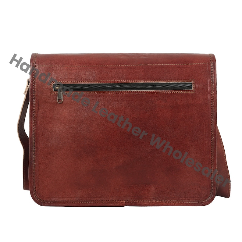 Personalized Leather Messenger Bag: Vintage Brown Crossbody Laptop Briefcase