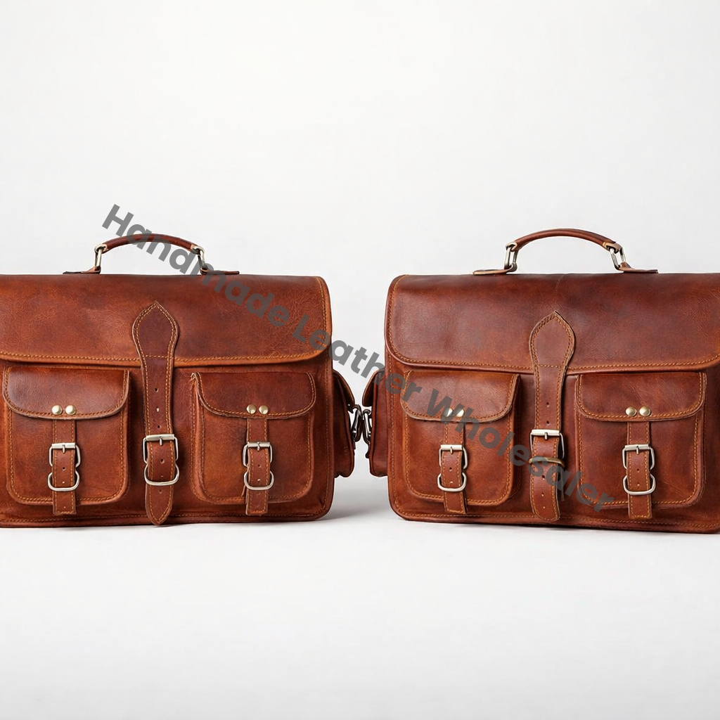 Personalized Leather Motorcycle Bag: Vintage Saddle Panniers, Bike Lover Gift