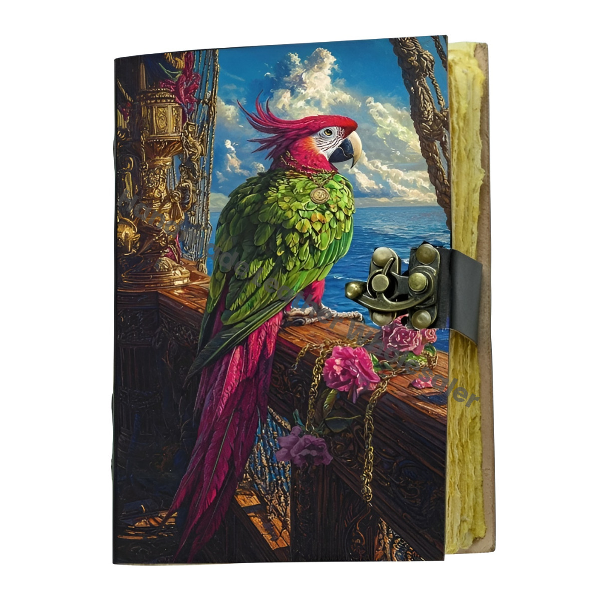 Personalized Leather Parrot Journal: Handmade Blank Diary, Bird Lover Gift