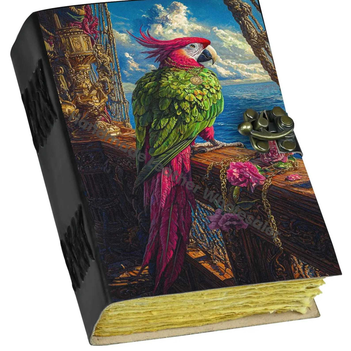 Personalized Leather Parrot Journal: Handmade Blank Diary, Bird Lover Gift