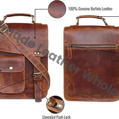 Personalized Leather Satchel: Handmade Distressed Tablet/Laptop Messenger Bag