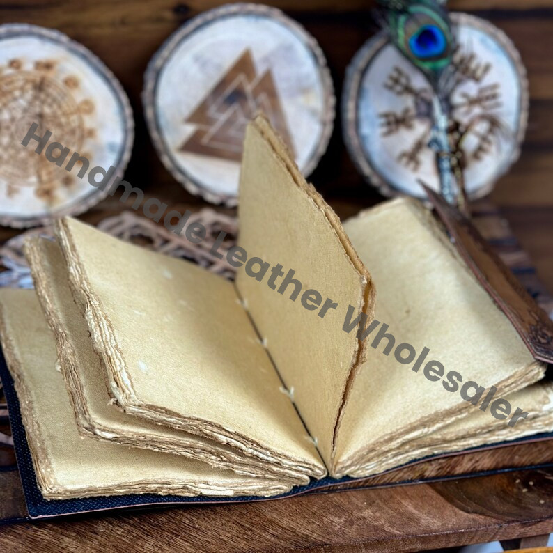 Personalized Triple Moon Goddess Leather Journal: Embossed Grimoire Gift