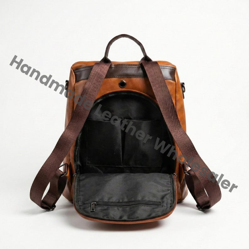 Personalized Vegan Leather Backpack, Laptop Travel Bag for Women & Men, Back to School Gift, Shoulder Bag Satchel, Custom Gift.