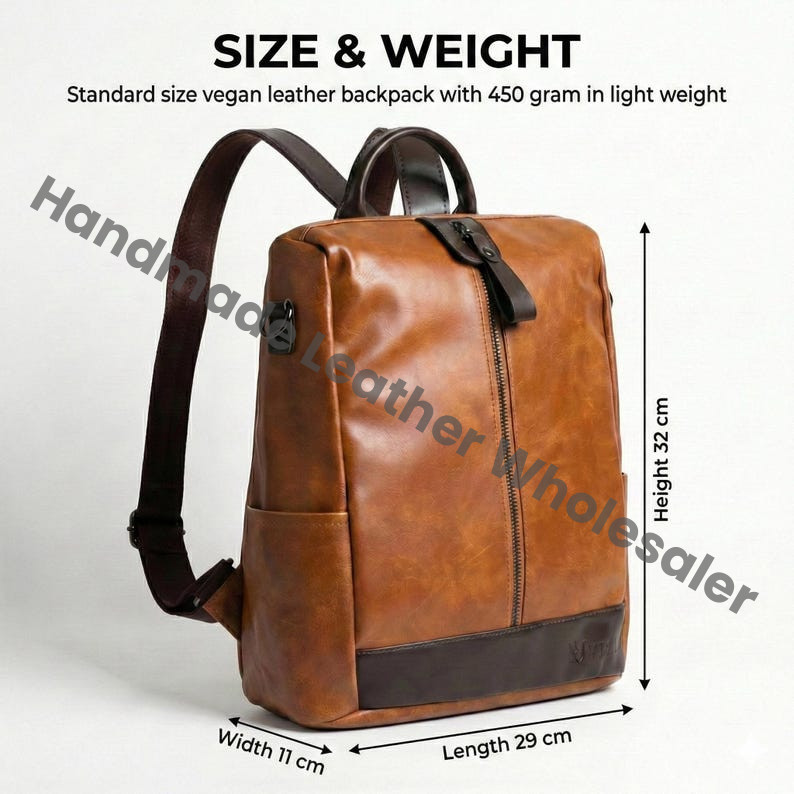 Personalized Vegan Leather Backpack, Laptop Travel Bag for Women & Men, Back to School Gift, Shoulder Bag Satchel, Custom Gift.