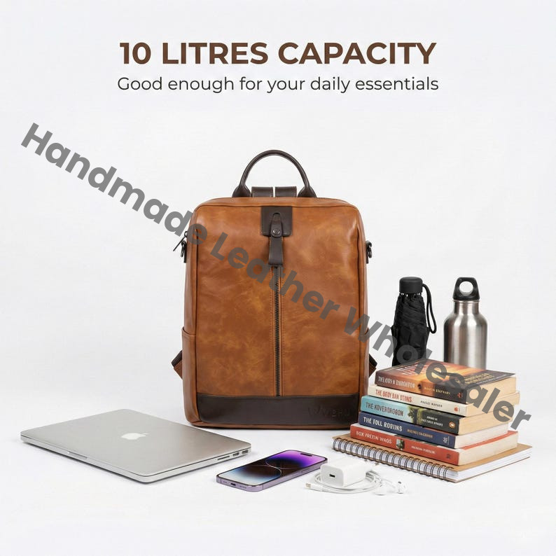 Personalized Vegan Leather Backpack, Laptop Travel Bag for Women & Men, Back to School Gift, Shoulder Bag Satchel, Custom Gift.