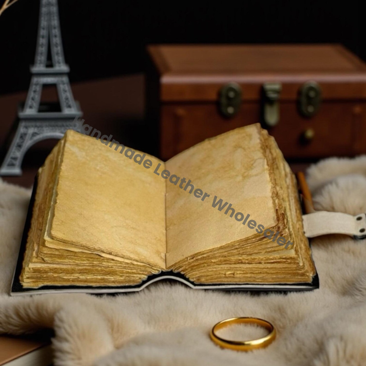 Pirate Ship Leather Grimoire –  Book of Shadows, Nautical Witchcraft Spellbook, Vintage Wiccan Pagan Gothic Journal, Witchy Gift