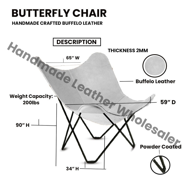 Premium Leather Butterfly Chair - Polo Leather Butterfly Chair Replacement Cover