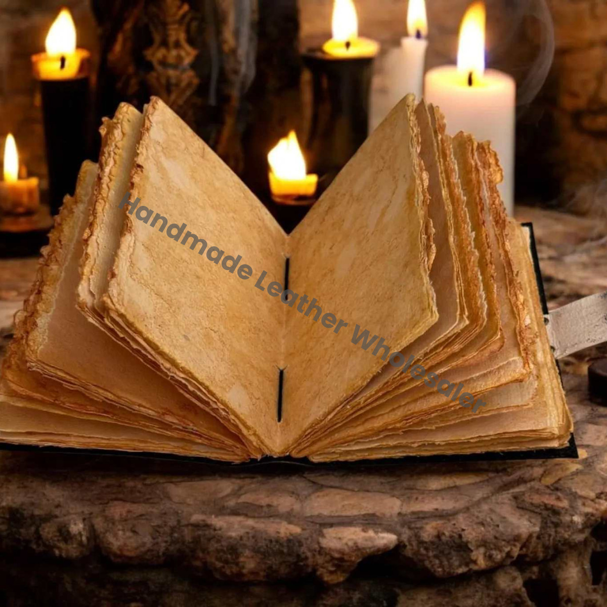 Raven Leather Grimoire: Vintage Spell Book of Shadows, Celestial Journal