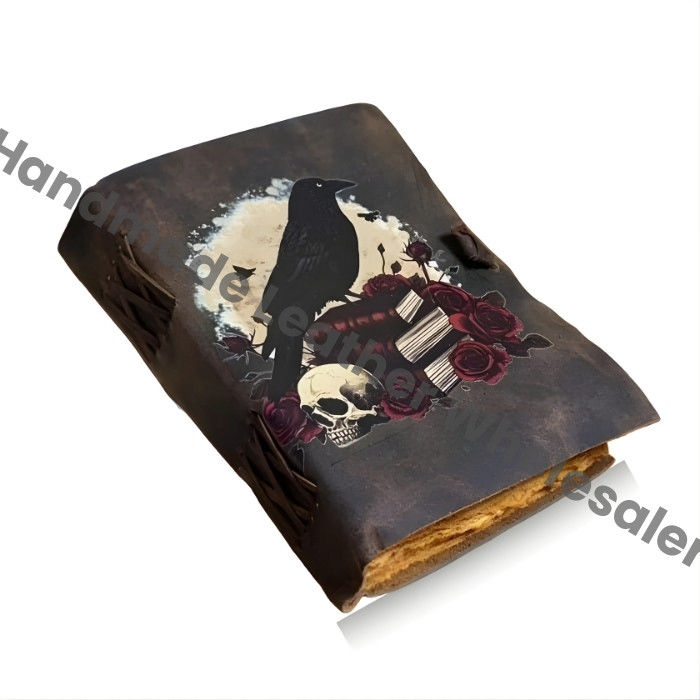 Raven Leather Journal: Vintage Grimoire Book of Shadows - Celestial Gifts