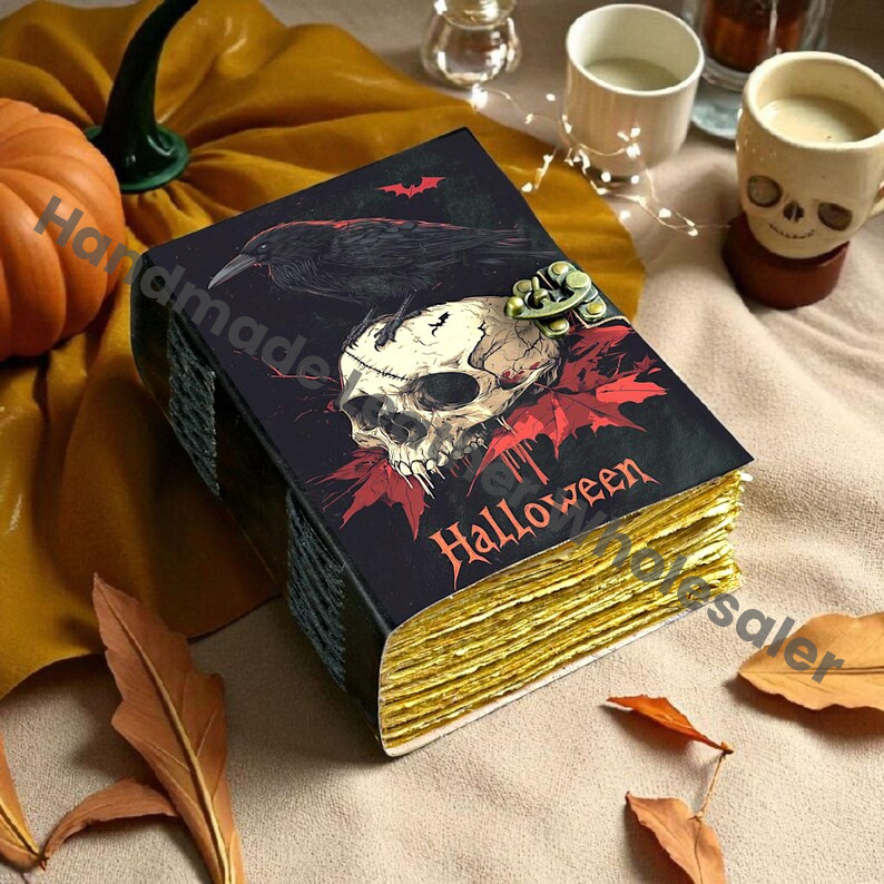 Raven Leather Journal: Vintage Grimoire Book of Shadows