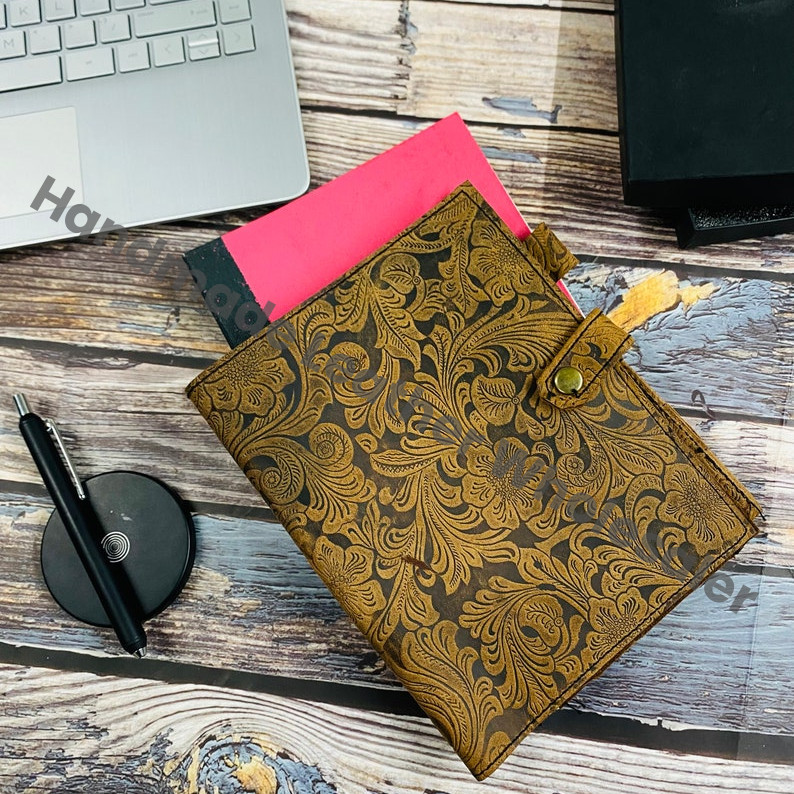 Rustic Handmade Notebook, Garden Flower Design