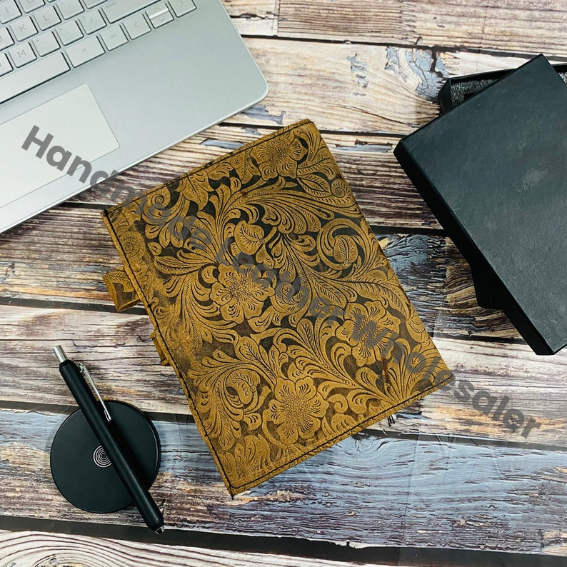 Rustic Handmade Notebook, Garden Flower Design